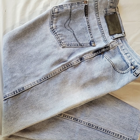 Harley-Davidson Vintage Relaxed Classic Logo High Rise Sz 14x28 Biker Bl… - Picture 3 of 11